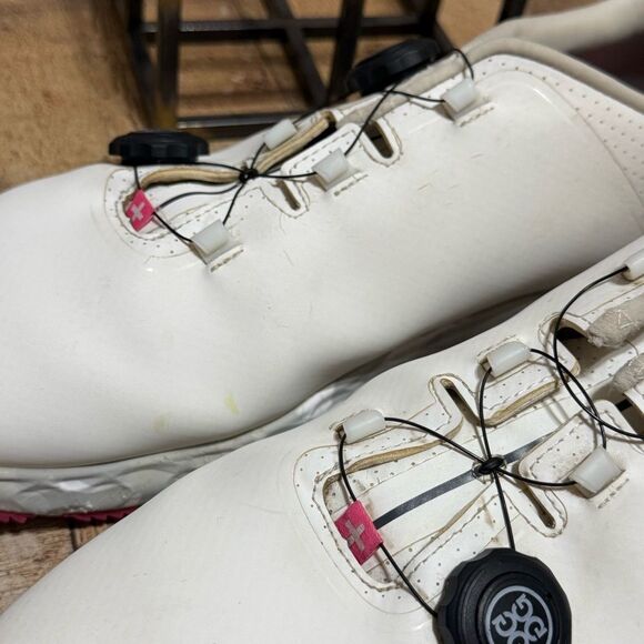 G/Fore G/Drive Golf Shoes Snow White Pink Men\'s Size 14 PRAY FOR BIRDIES